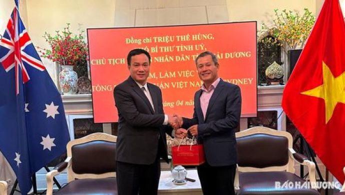 Chủ tịch UBND tỉnh Hải Dương Triệu Thế Hùng thăm và làm việc với Tổng lãnh sự quán Việt Nam tại Australia