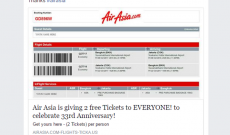 Năm 2017 rồi, mê du lịch đến mấy cũng đừng mắc trò lừa share Facebook trúng “2 vé máy bay miễn phí từ AirAsia” nữa